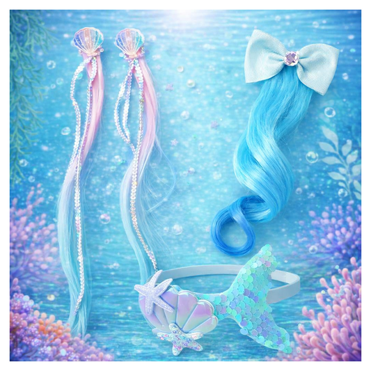 Blue mermaid themed hair accessory box