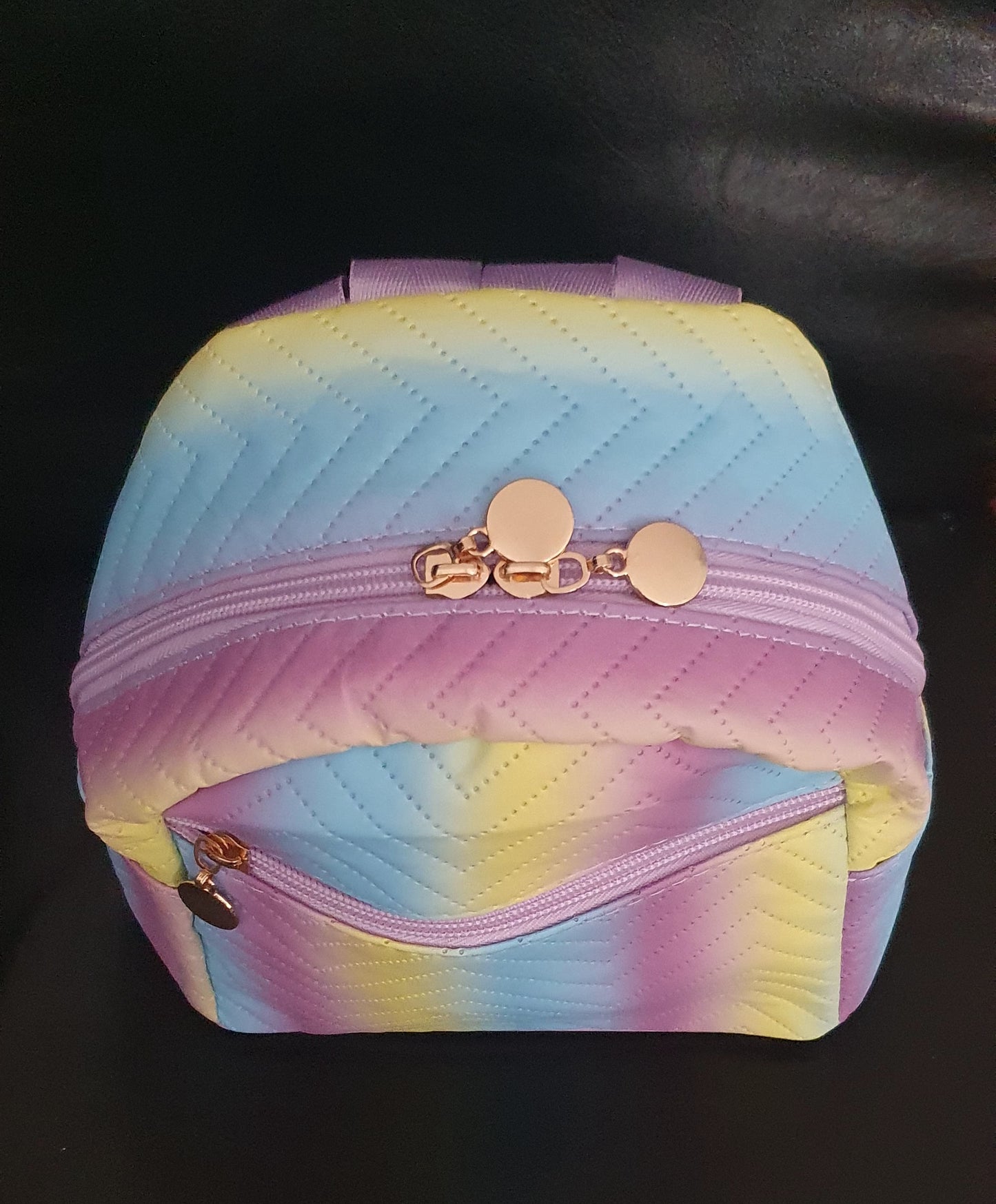 Ombre Chevron Quilted Mini Backpack