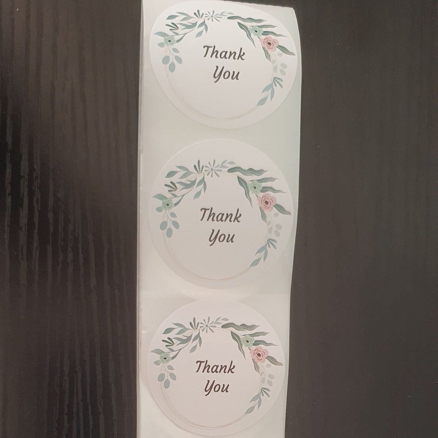 Floral thermal printed thank you stickers