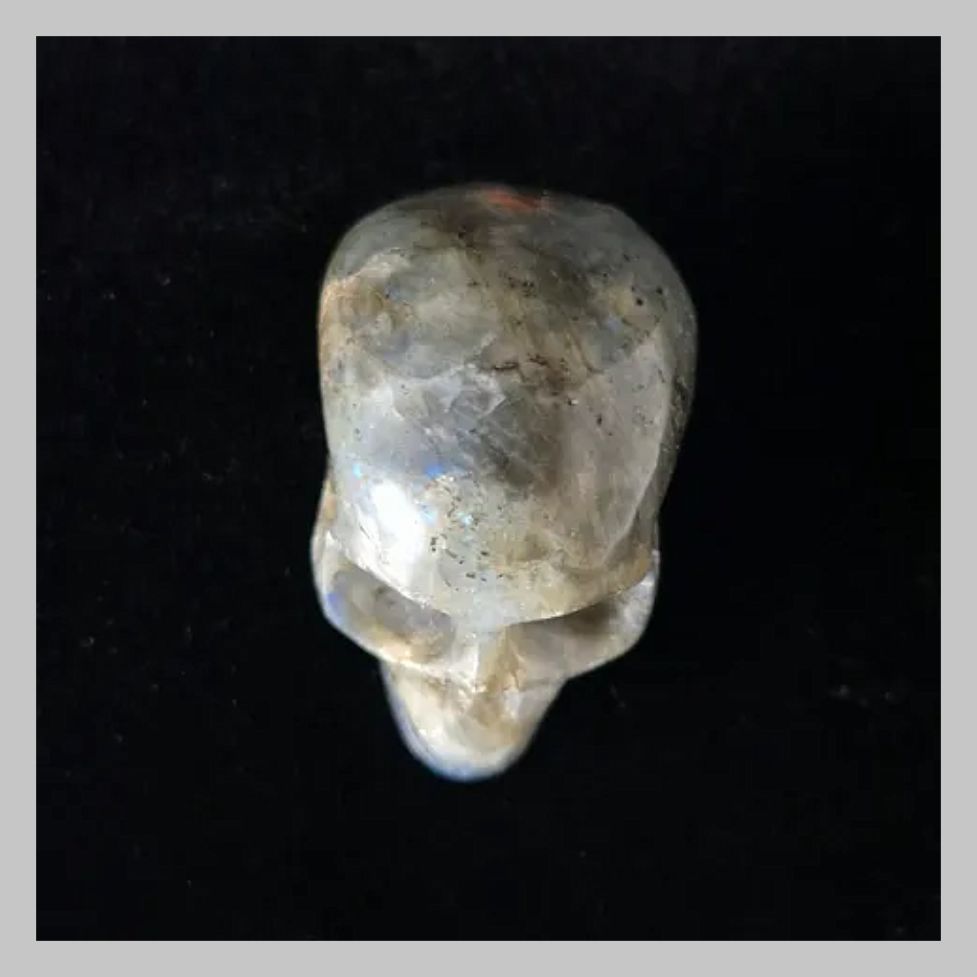 Labradorite Crystal Gemstone Skull Carving