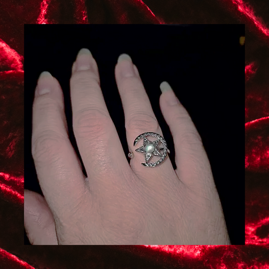 Labradorite Adjustable Spinning Fidget Star Ring