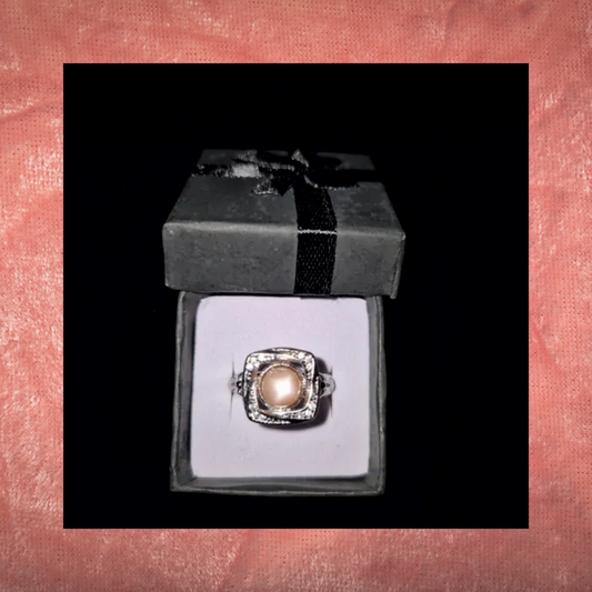 Peach Moonstone Fidget Spinning Ring