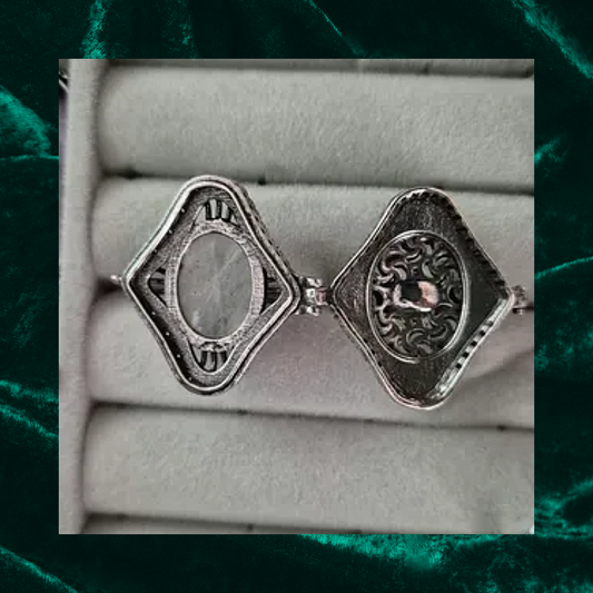 Labradorite Locket Adjustable Ring
