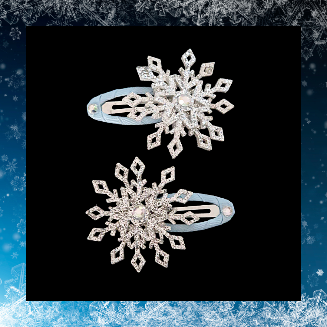 Snowflake Snap Clips For Festive Seasonal Christmas Hair