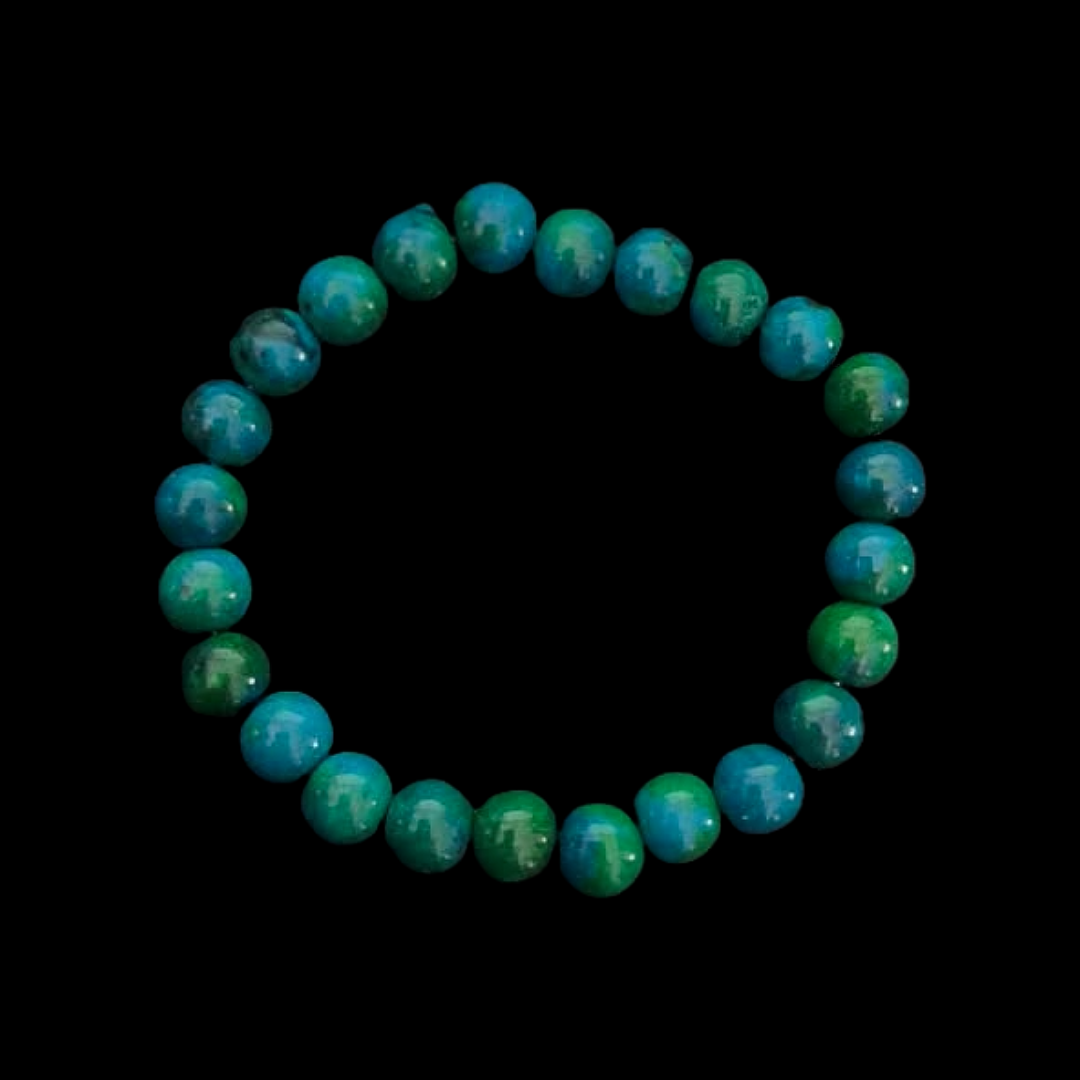 Chrysocolla Malachite bead bracelet