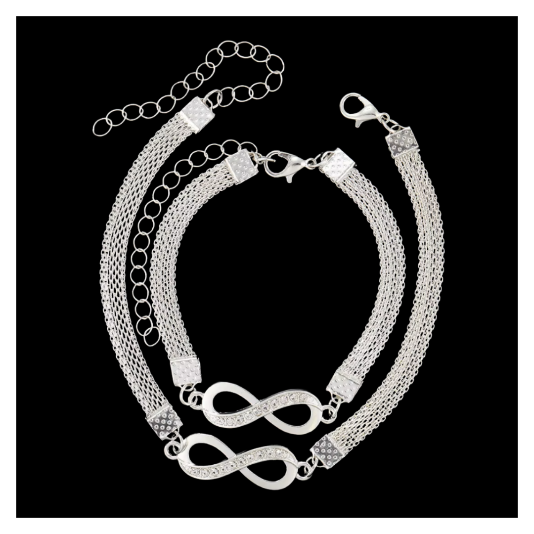 Infinity bracelet set of two