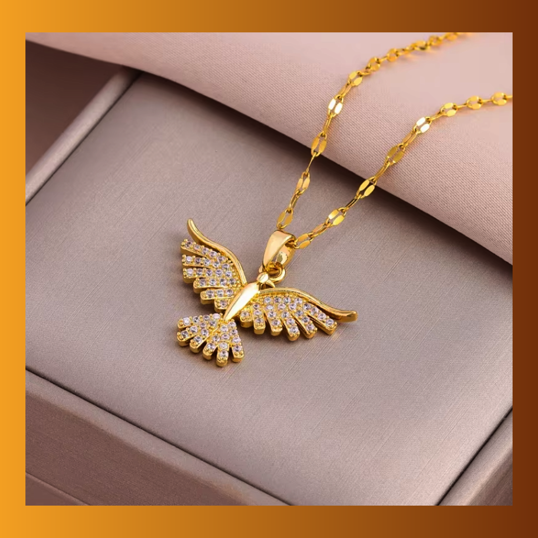 Gold Plated Vintage Phoenix Pendant Necklace