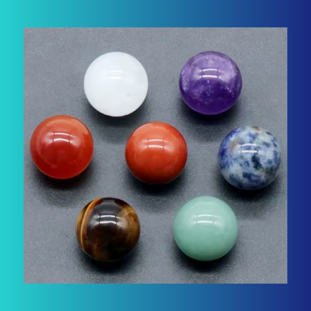 7pcs Natural Stone 12mm crystals ball set