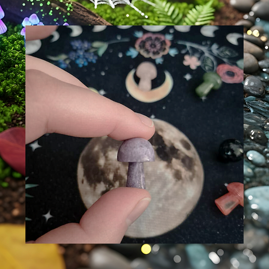Gemstone Crystal Mushroom Carvings