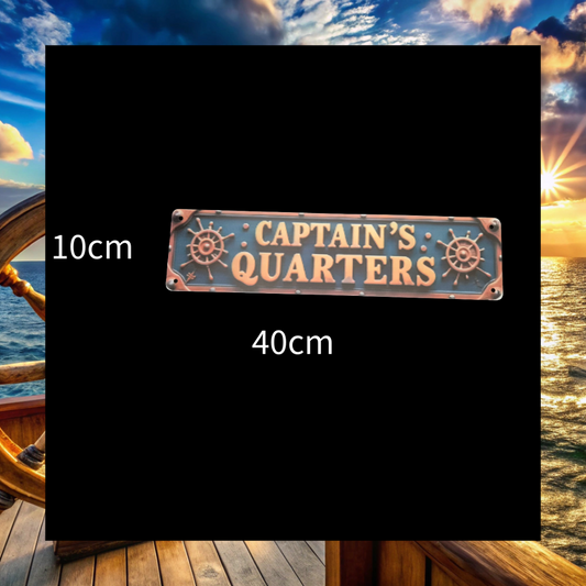 Captains Quarters aluminium metal sign plaque