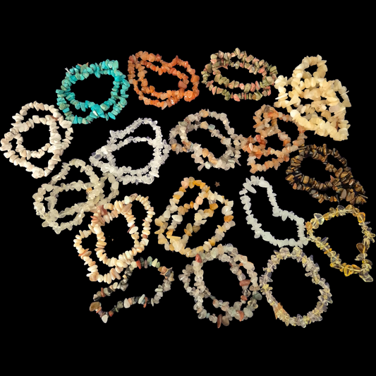 Natural Gemstone Chip Bracelets