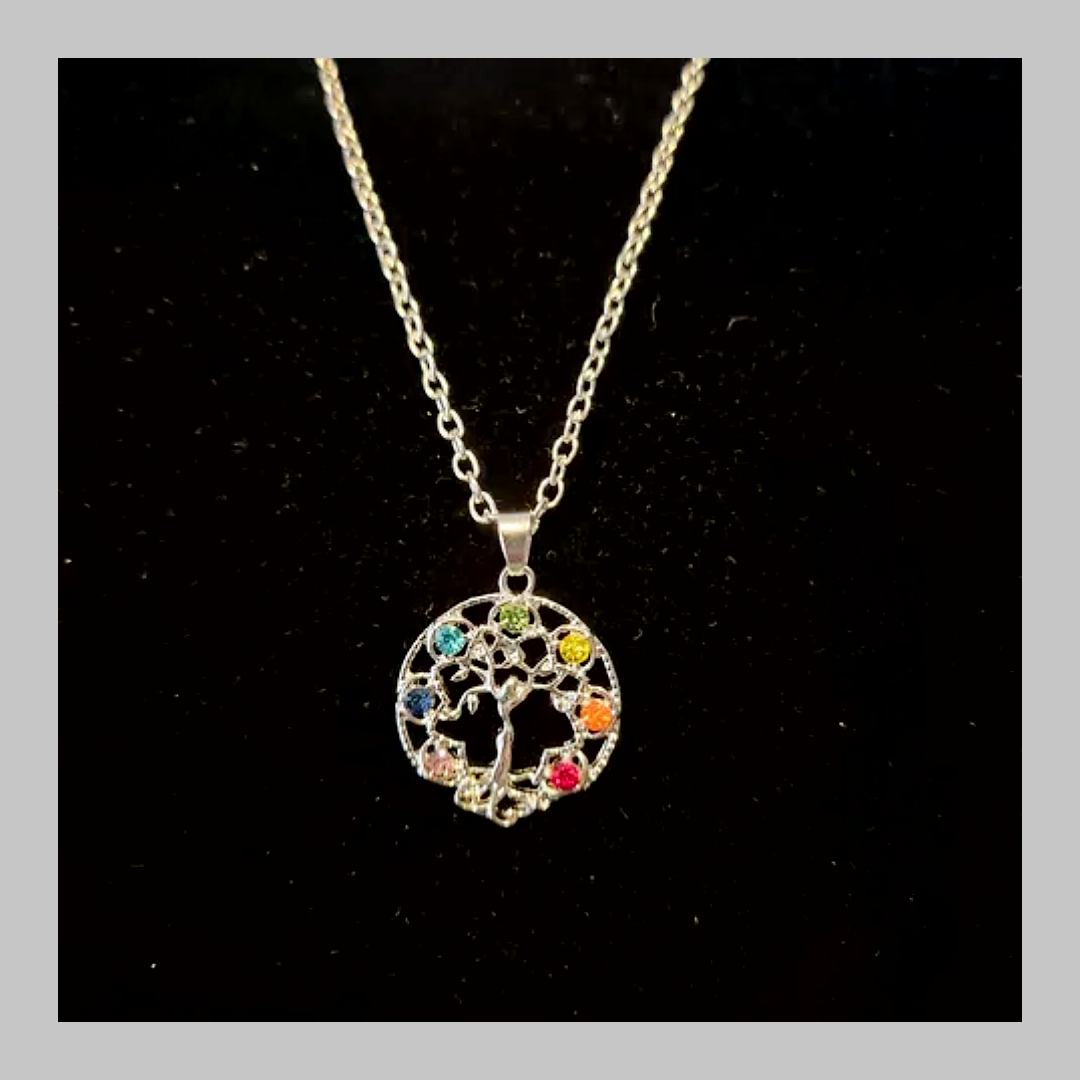 7 Chakra Tree of Life Pendant Chakra Healing Stone Necklace