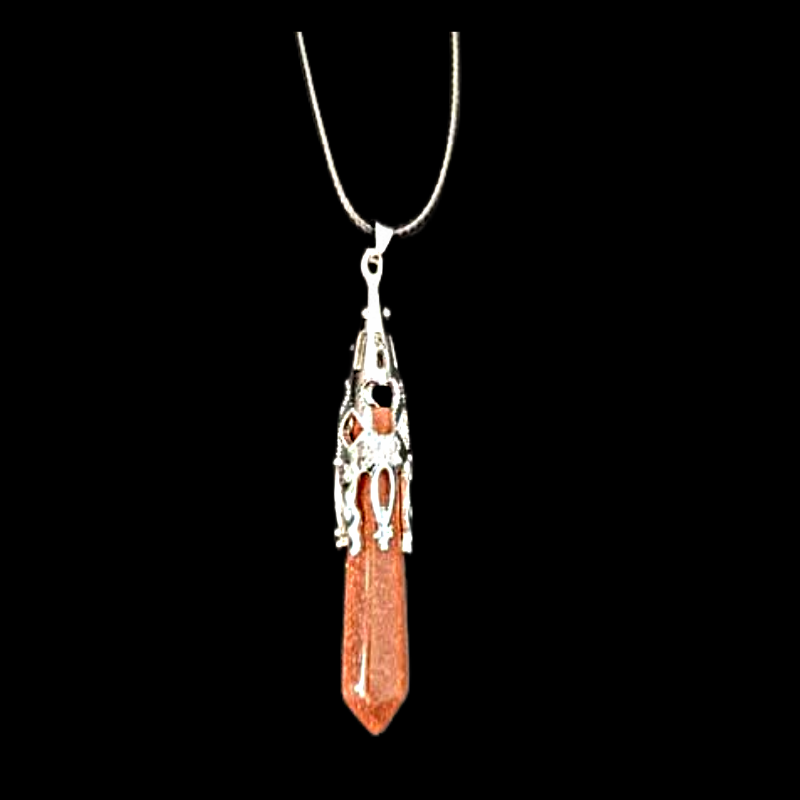 Gemstone Hexagon Pendulum Pendant