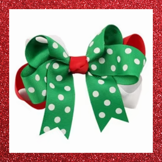 Christmas large ribbon festive hair bow clips