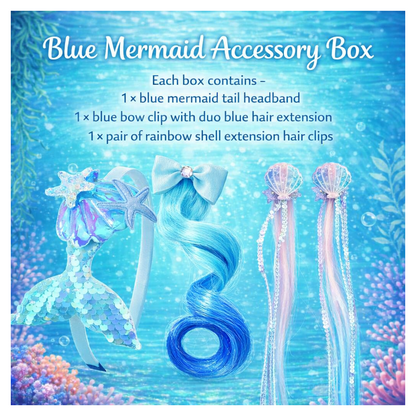 Blue mermaid themed hair accessory box
