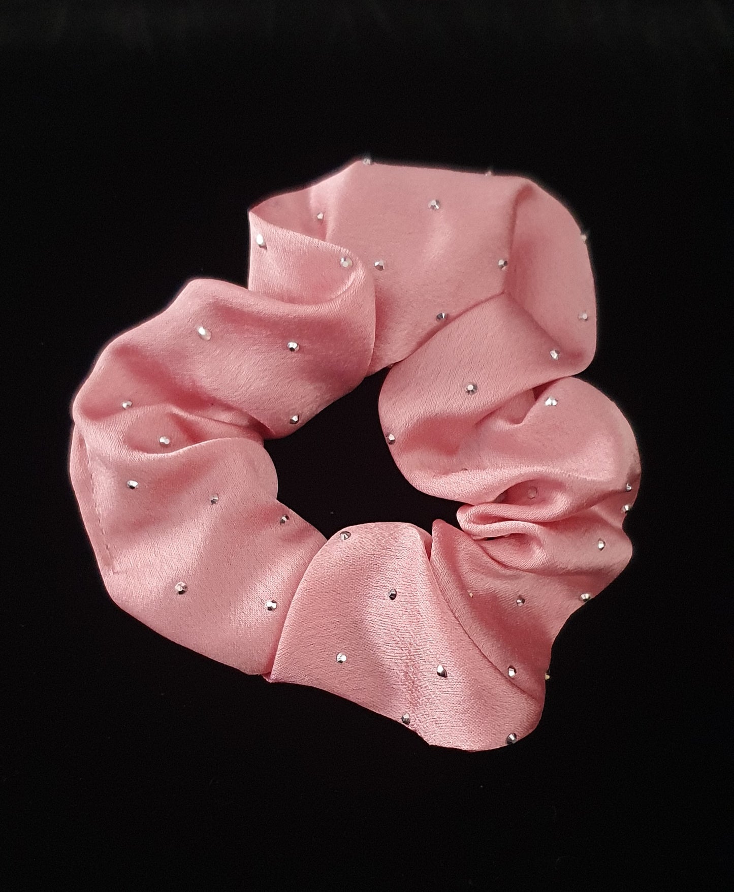 Gemmed satin hair scrunchie bobbles set of three