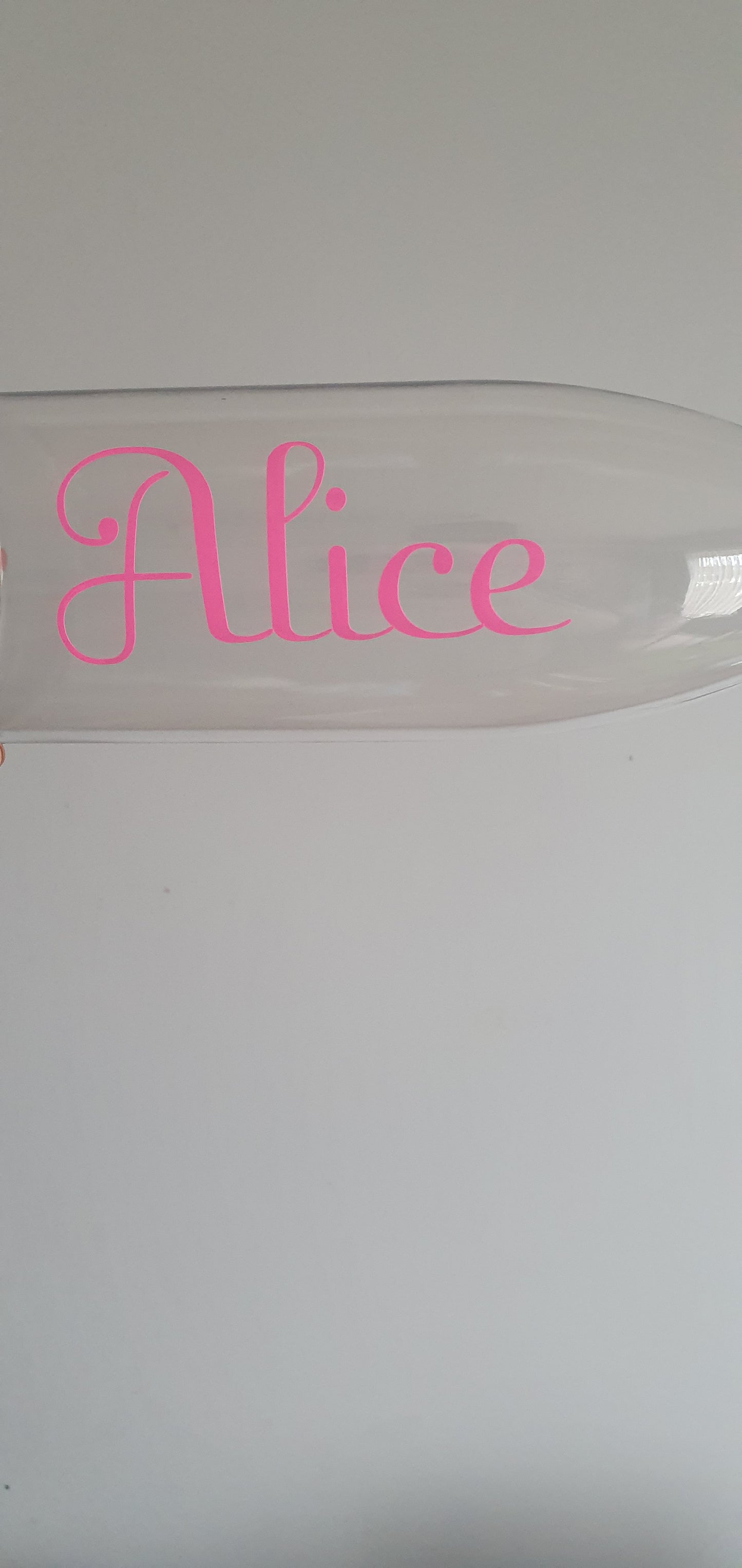 Personalised clear plastic water bottle