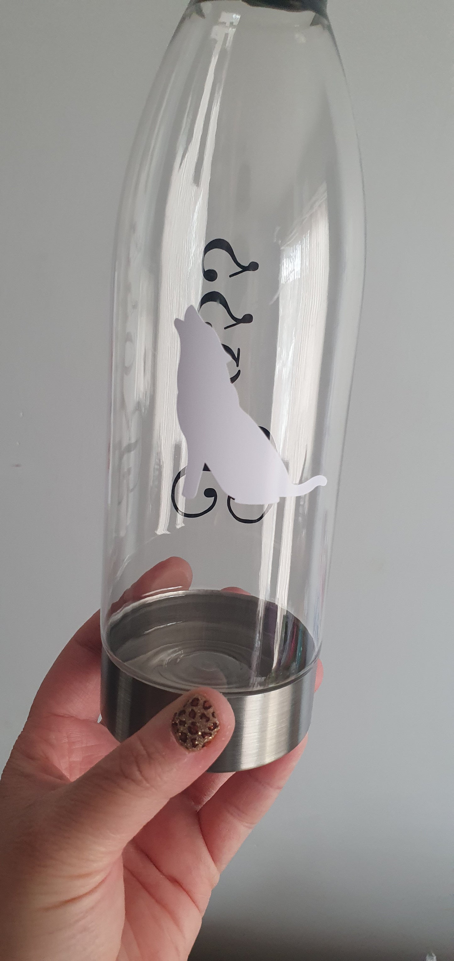 Personalised clear plastic water bottle