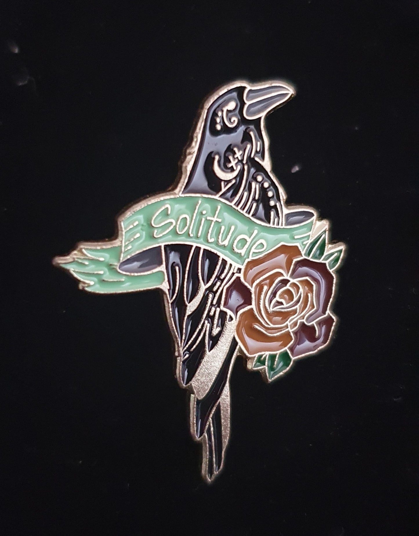 Raven enamel pin badge brooches