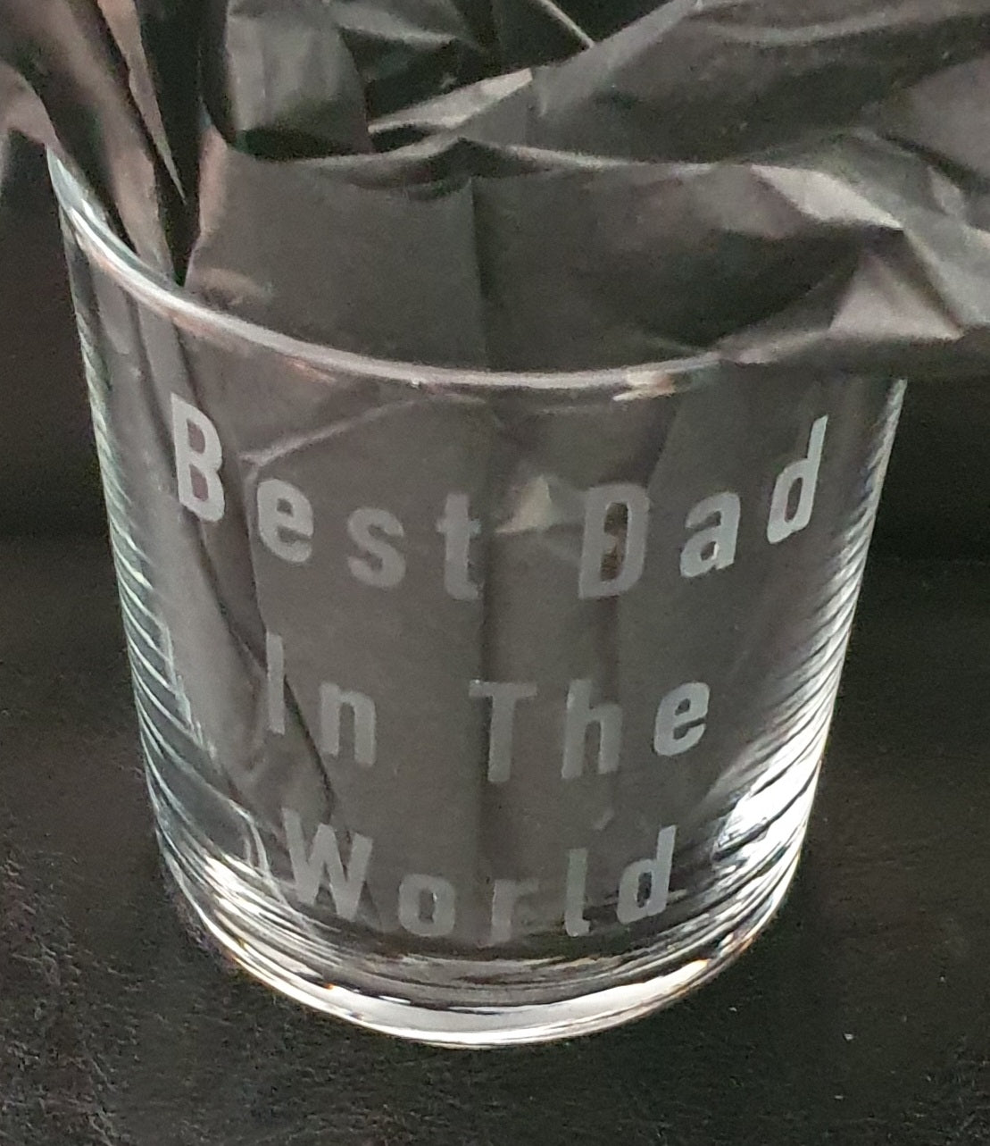 Best dad in the world etched glass tumbler