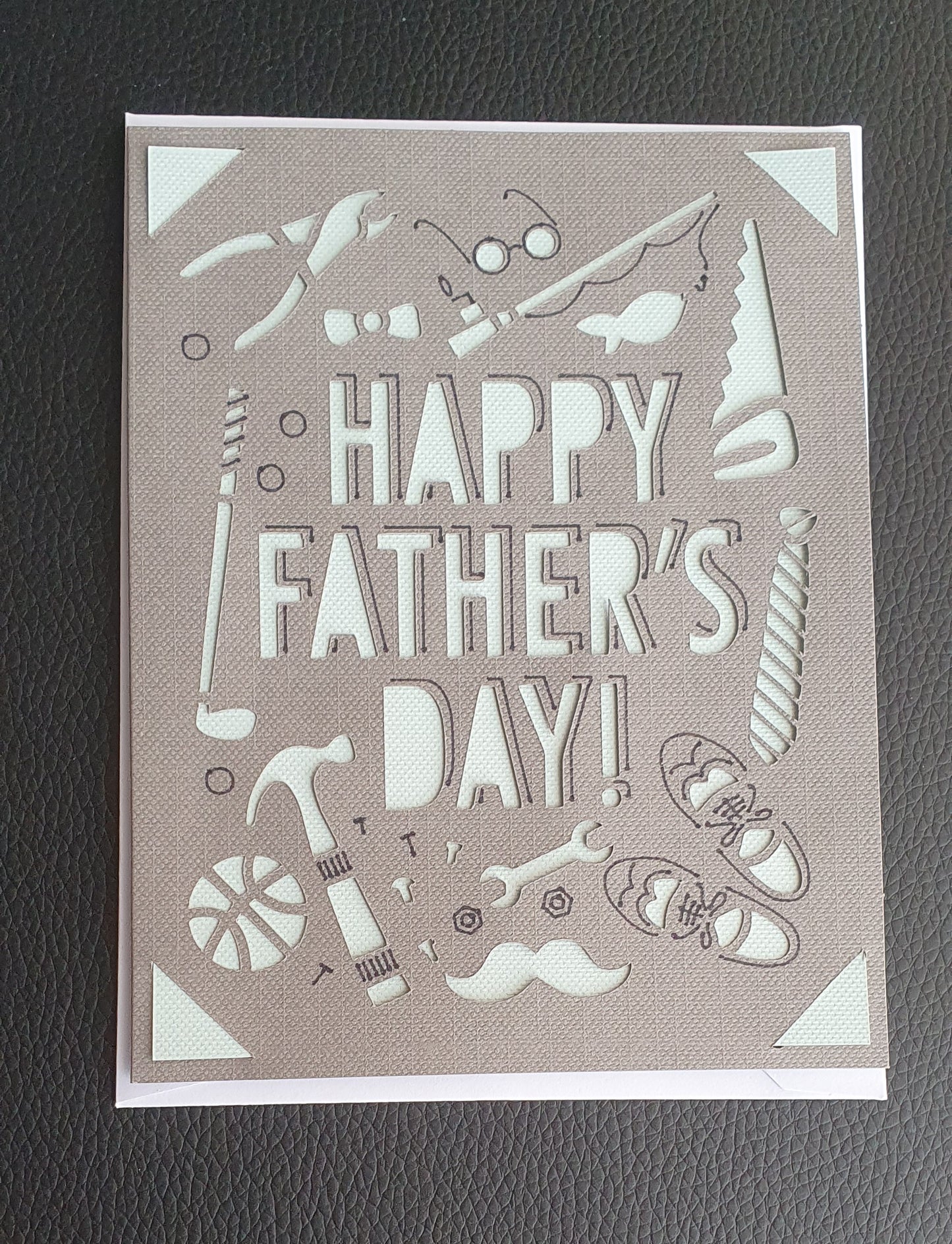 Happy fathers day sports DIY office fishing card