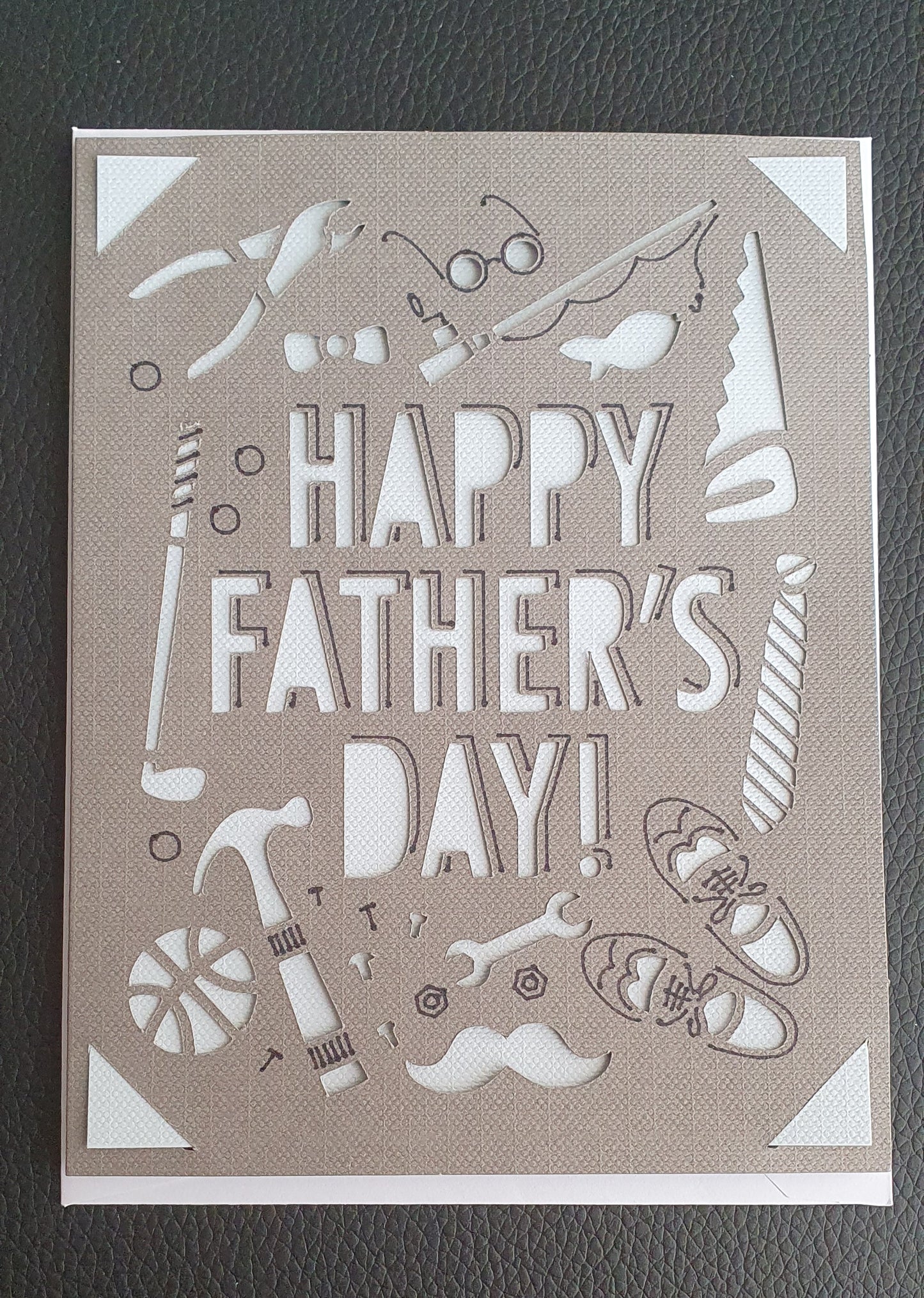 Happy fathers day sports DIY office fishing card