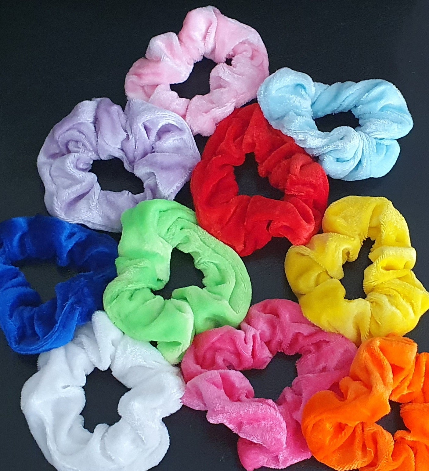 Velvet hair scrunchies