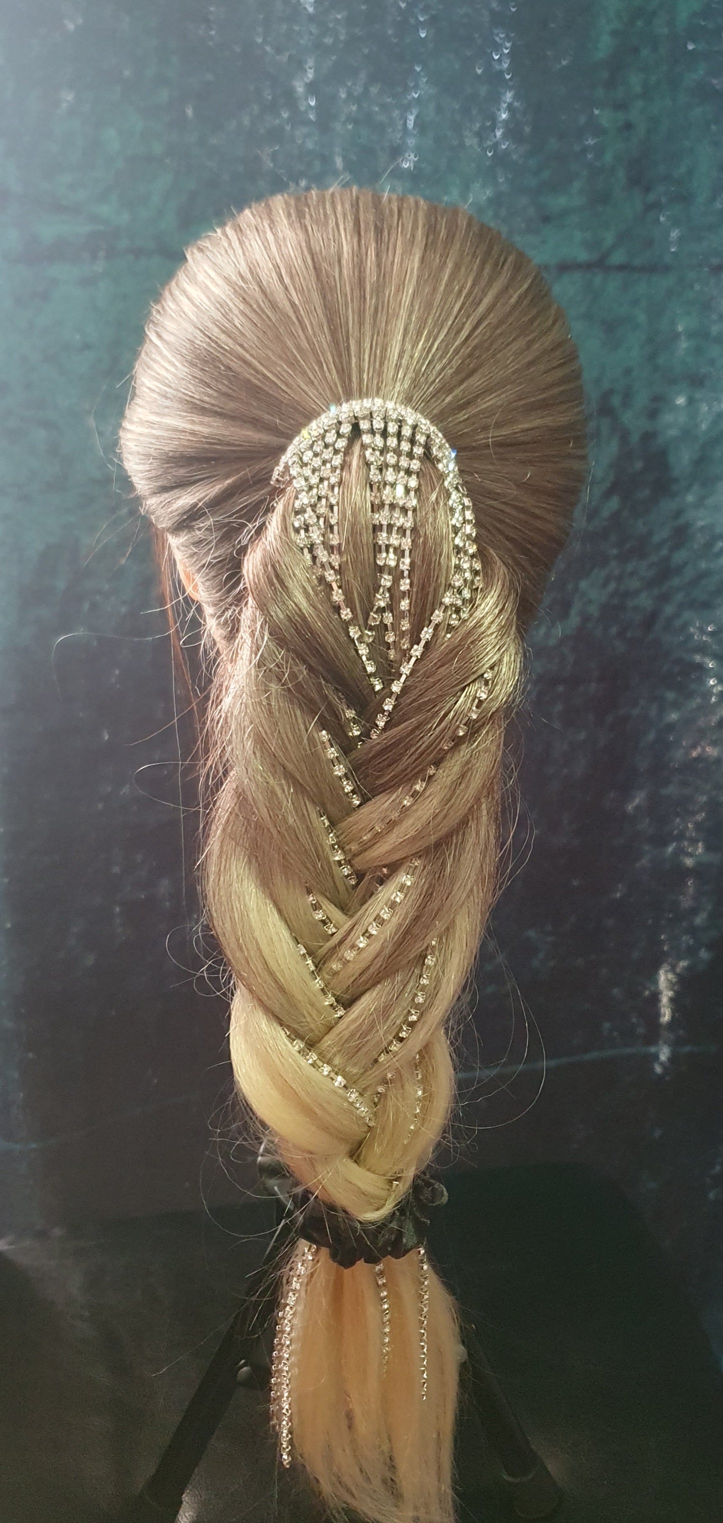 Crystal long tassel hair barrette clip hair accessory