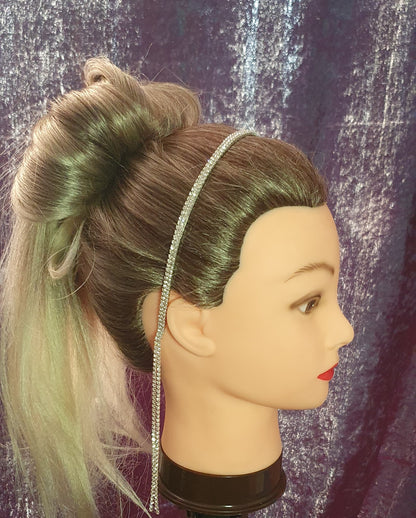 Rhinestone dangly chain headband