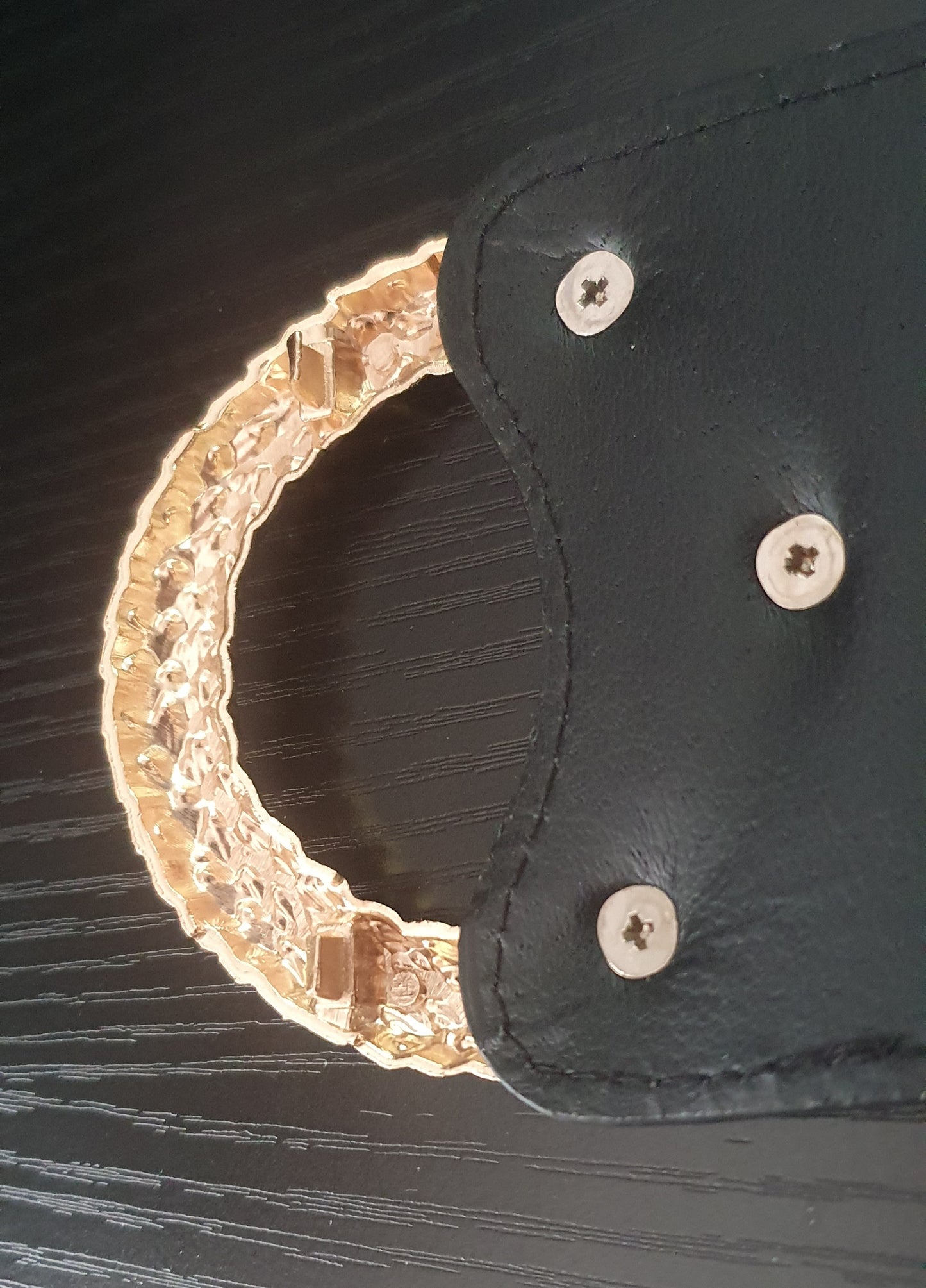 Black/Gold Elastic Waistband Metal Double Circle Belt