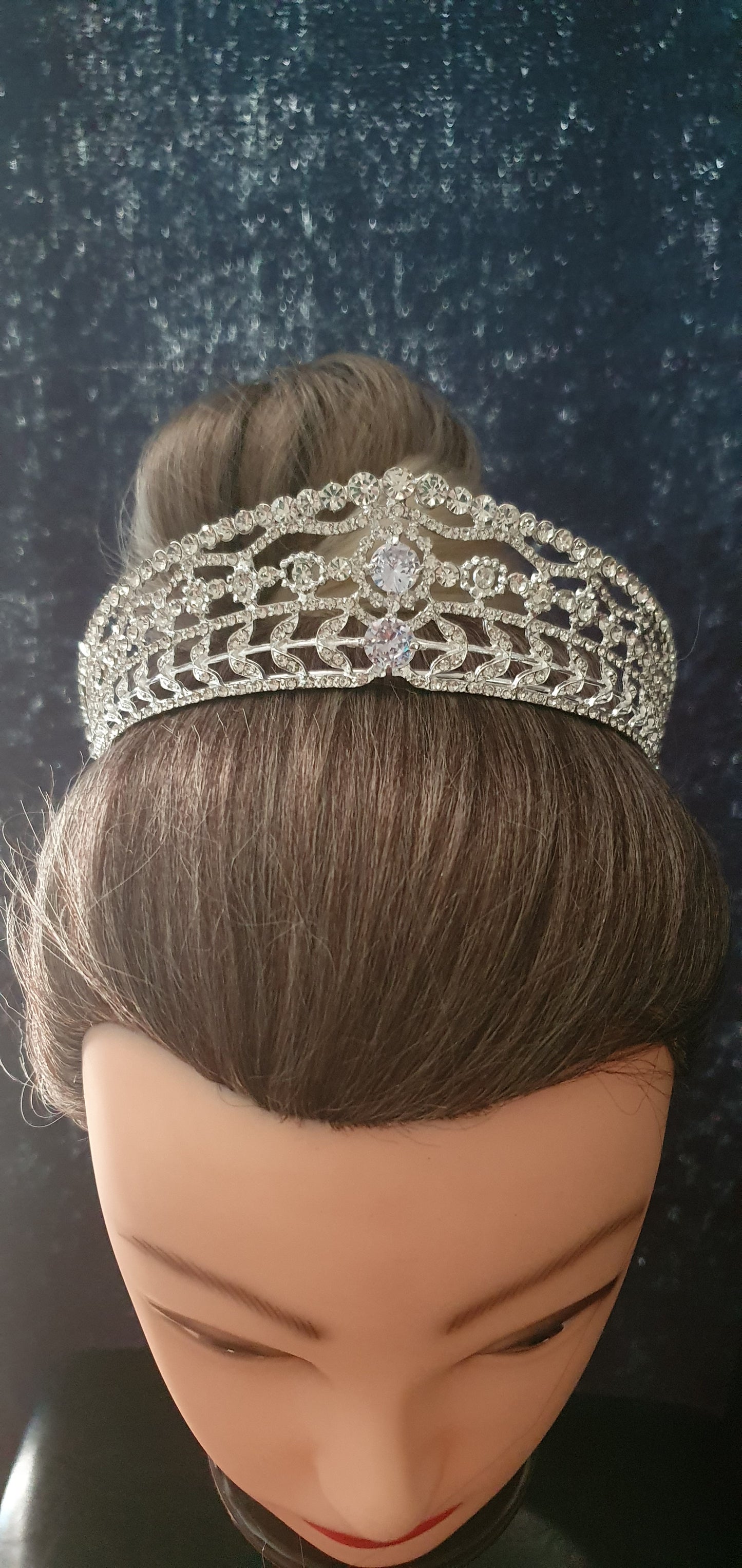 Silver and clear crystal rhinestone tiara crown