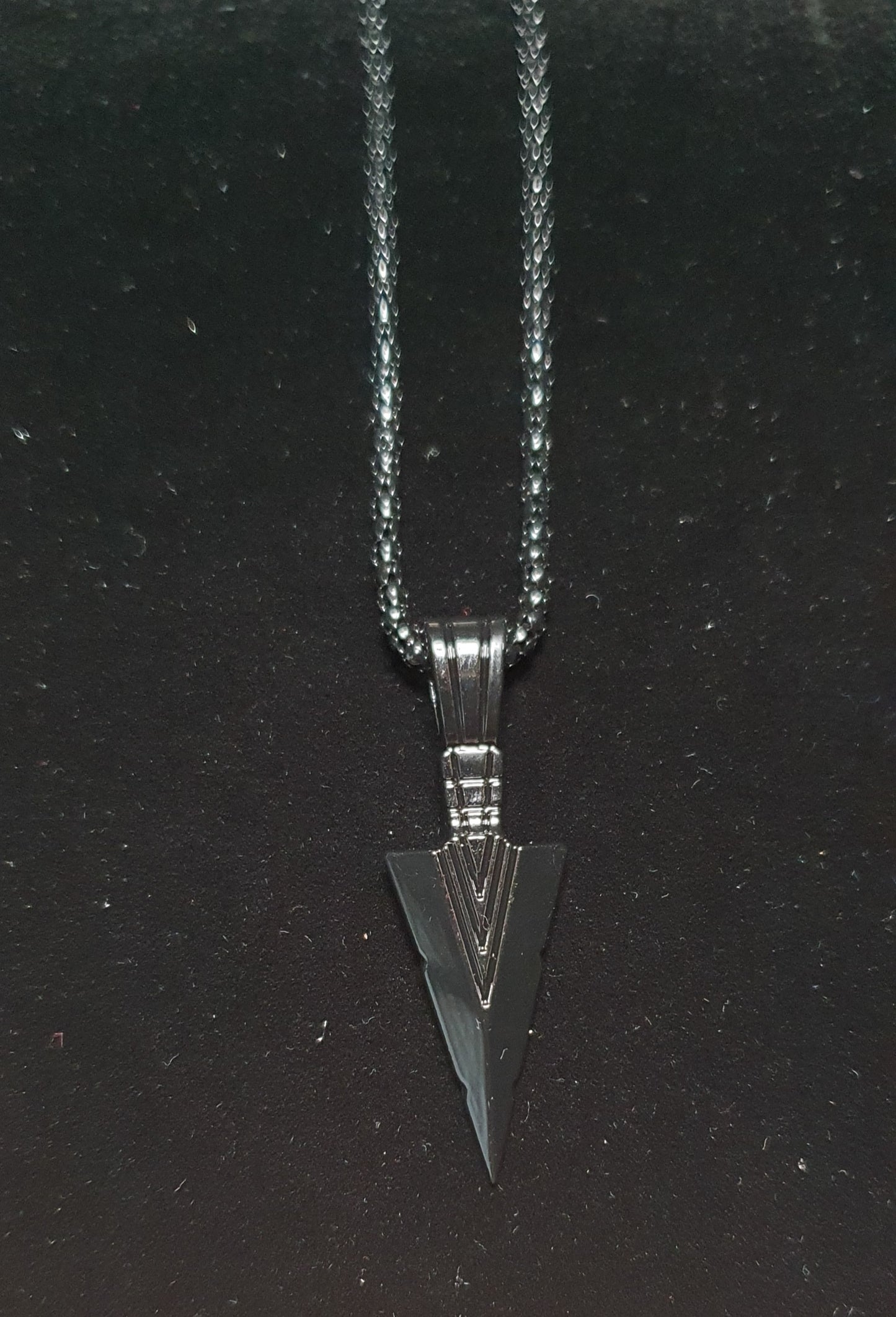 Black Warrior Spear Pendant Necklace