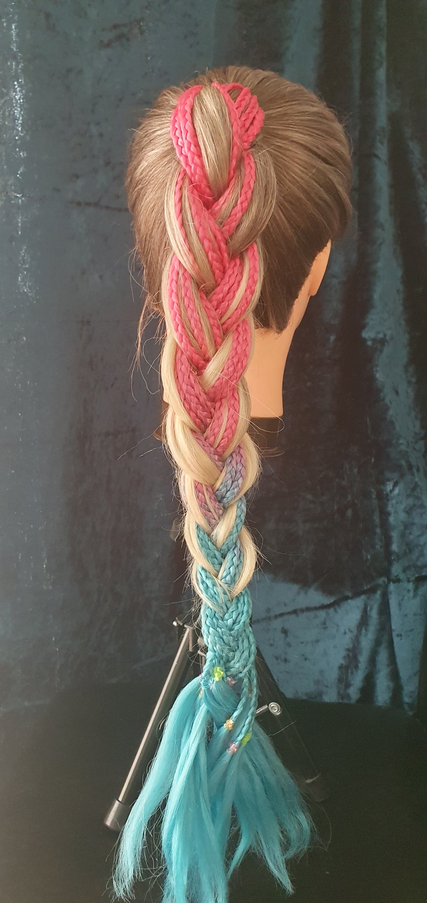 Braided bobbled 60cm hair extensions - various colours