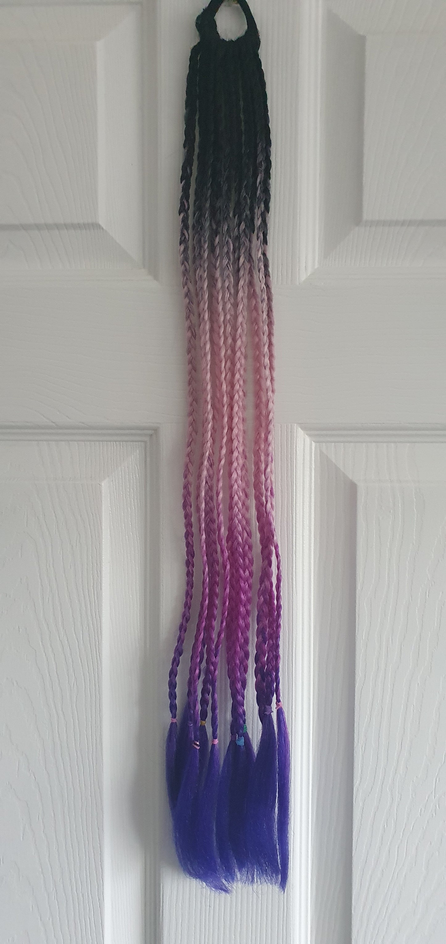 Braided bobbled 60cm hair extensions - various colours