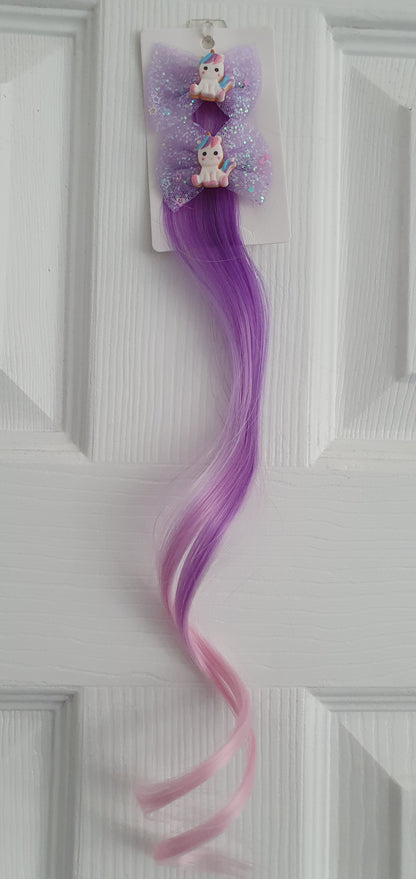 Sparkle bow pair with coloured hair extension