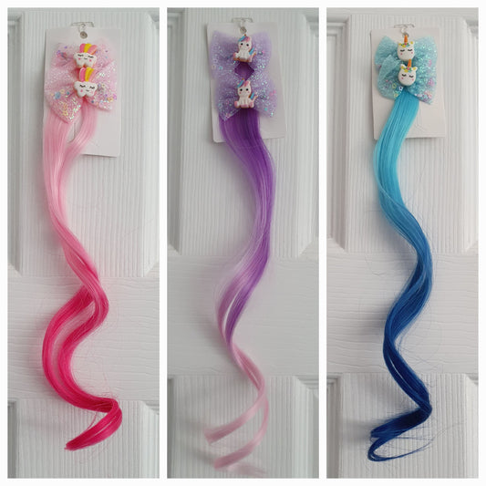 Sparkle bow pair with coloured hair extension