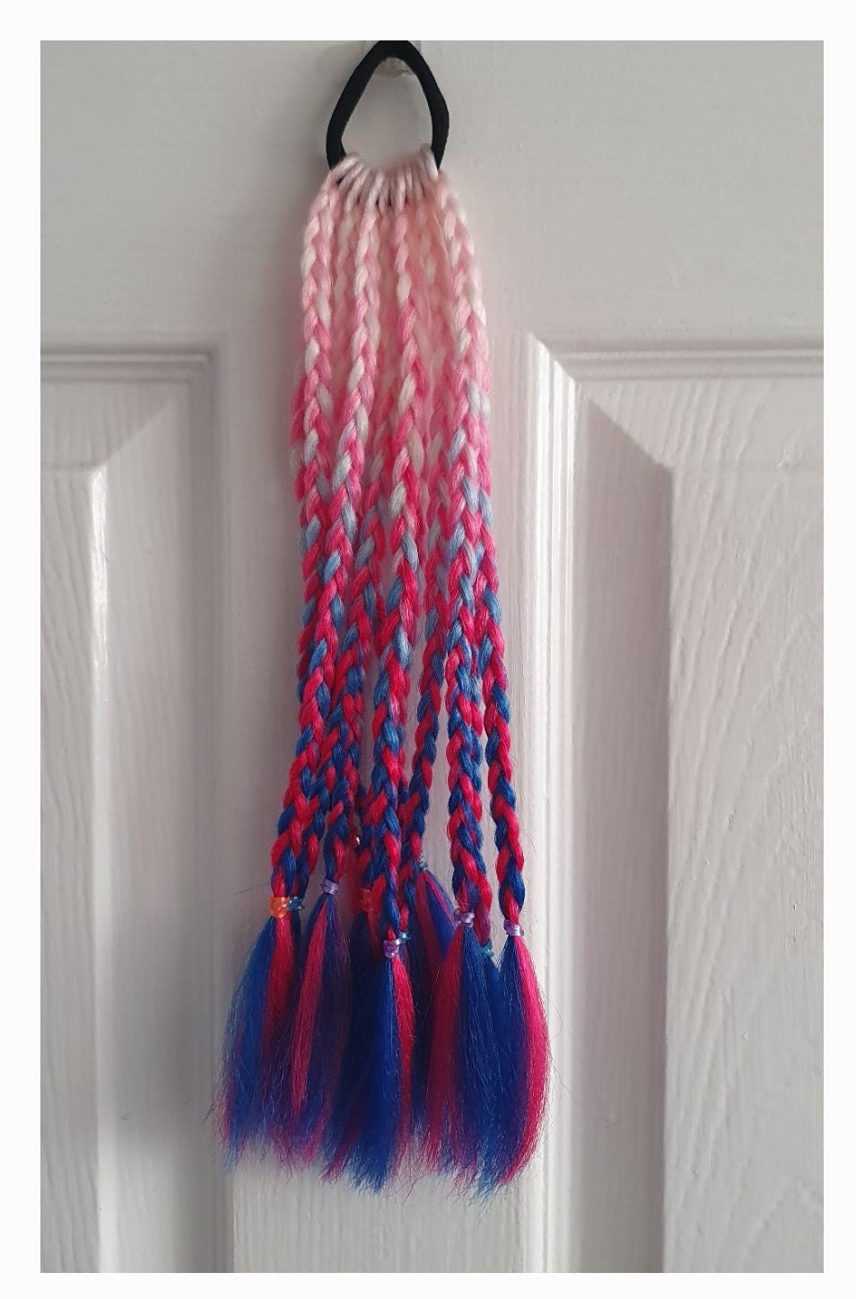 35cm Braided bobbled hair extensions - various colours