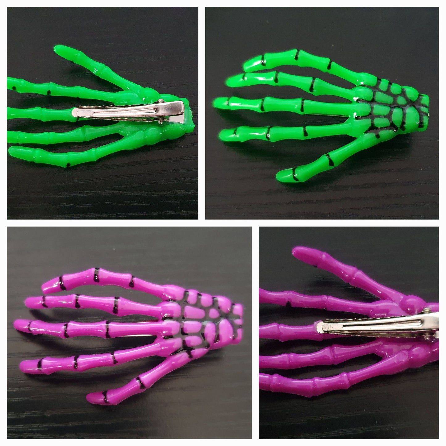 Skeleton Hand Bones Hair Clips