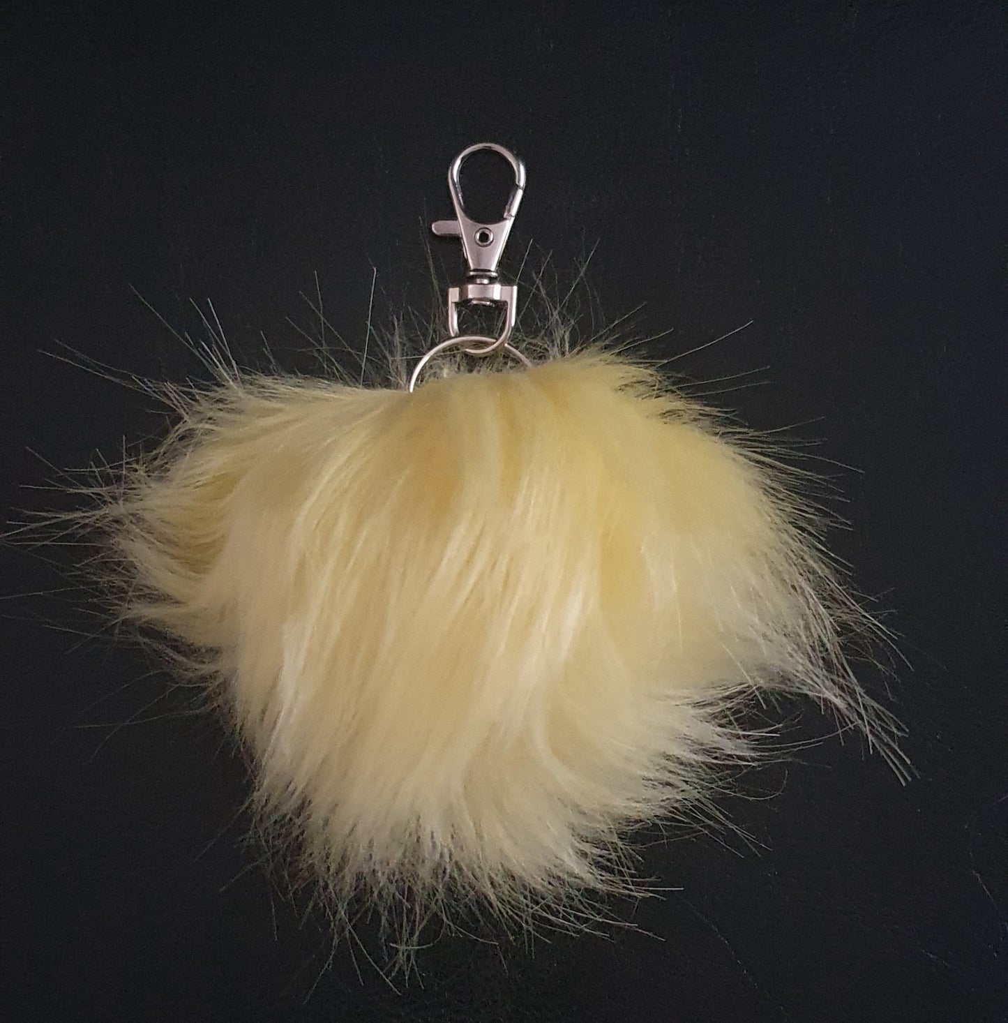 Fluffy faux fur pom pom bag charm keyrings