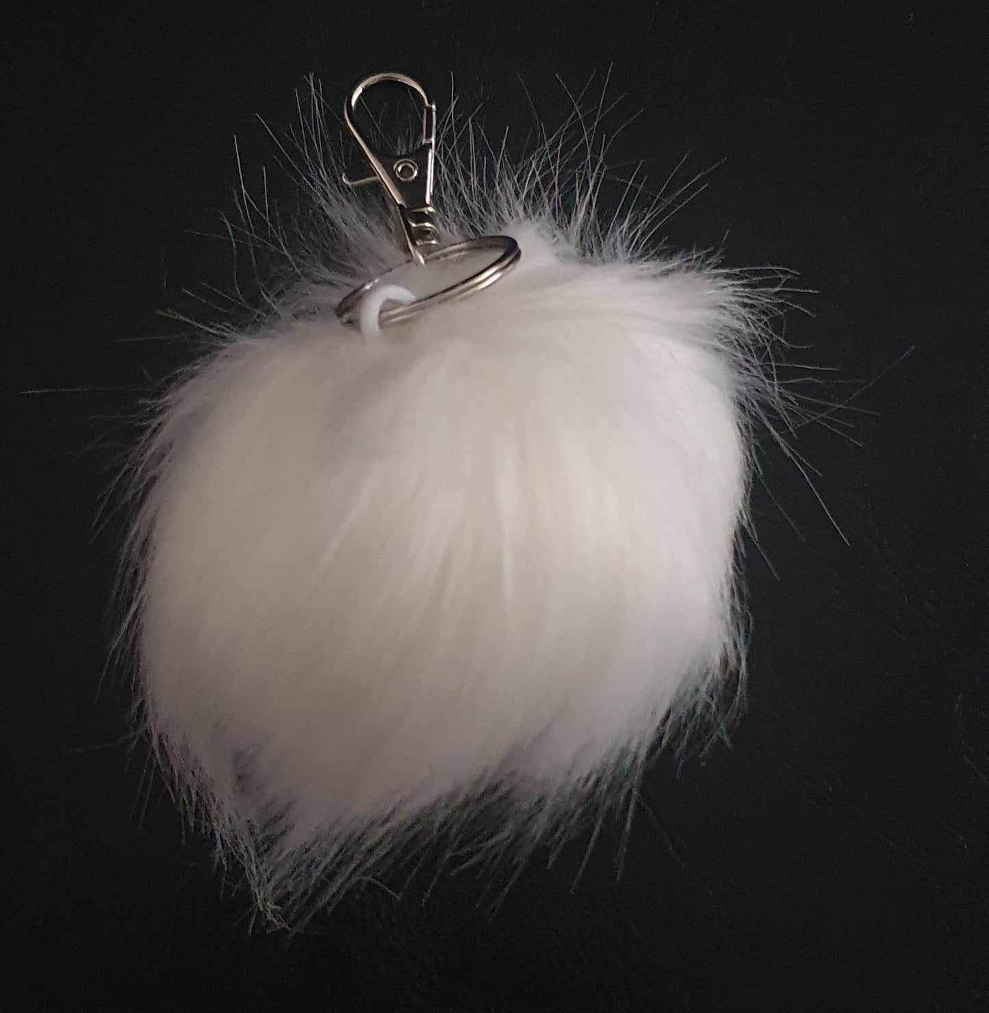 Fluffy faux fur pom pom bag charm keyrings