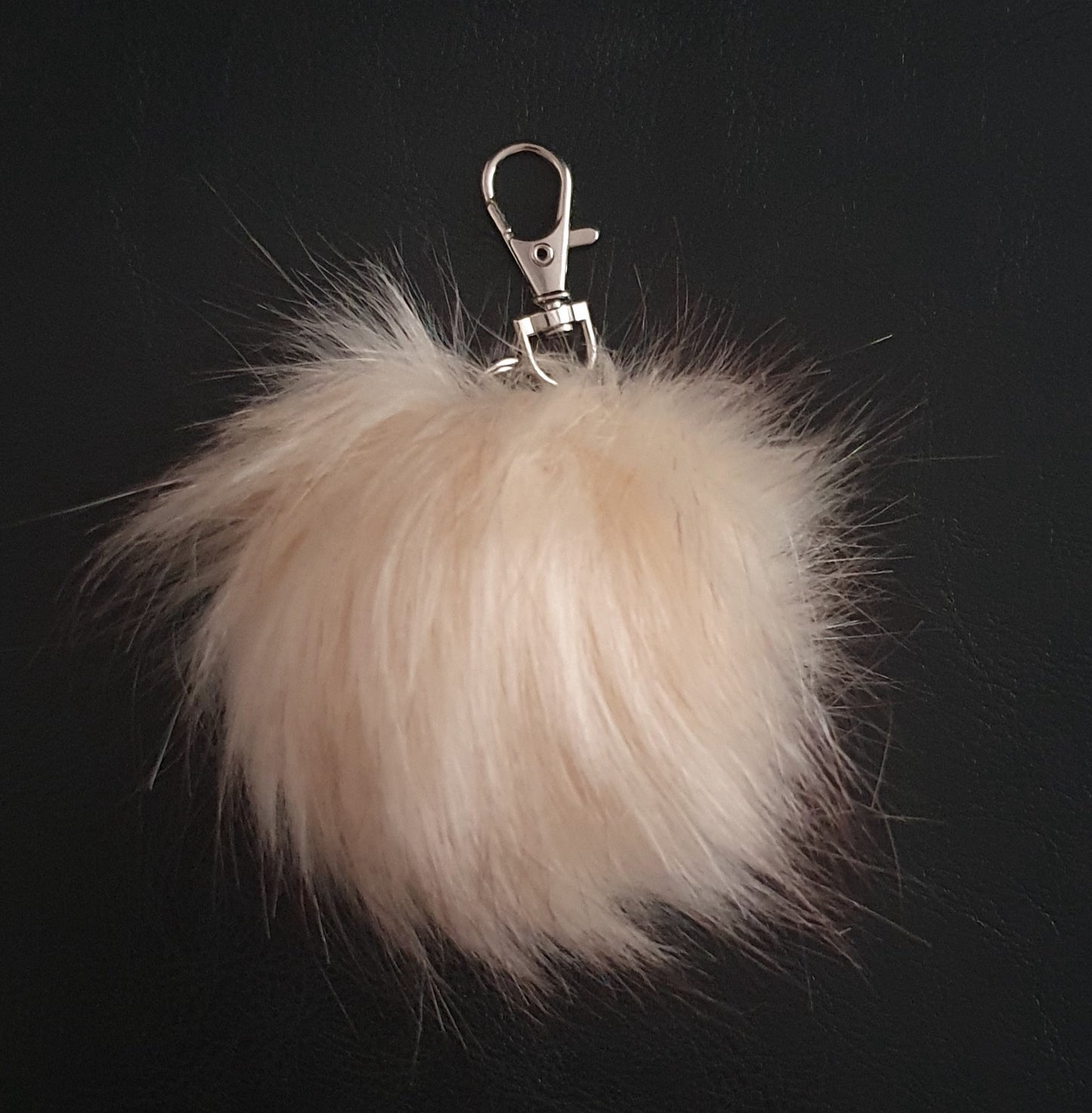 Fluffy faux fur pom pom bag charm keyrings