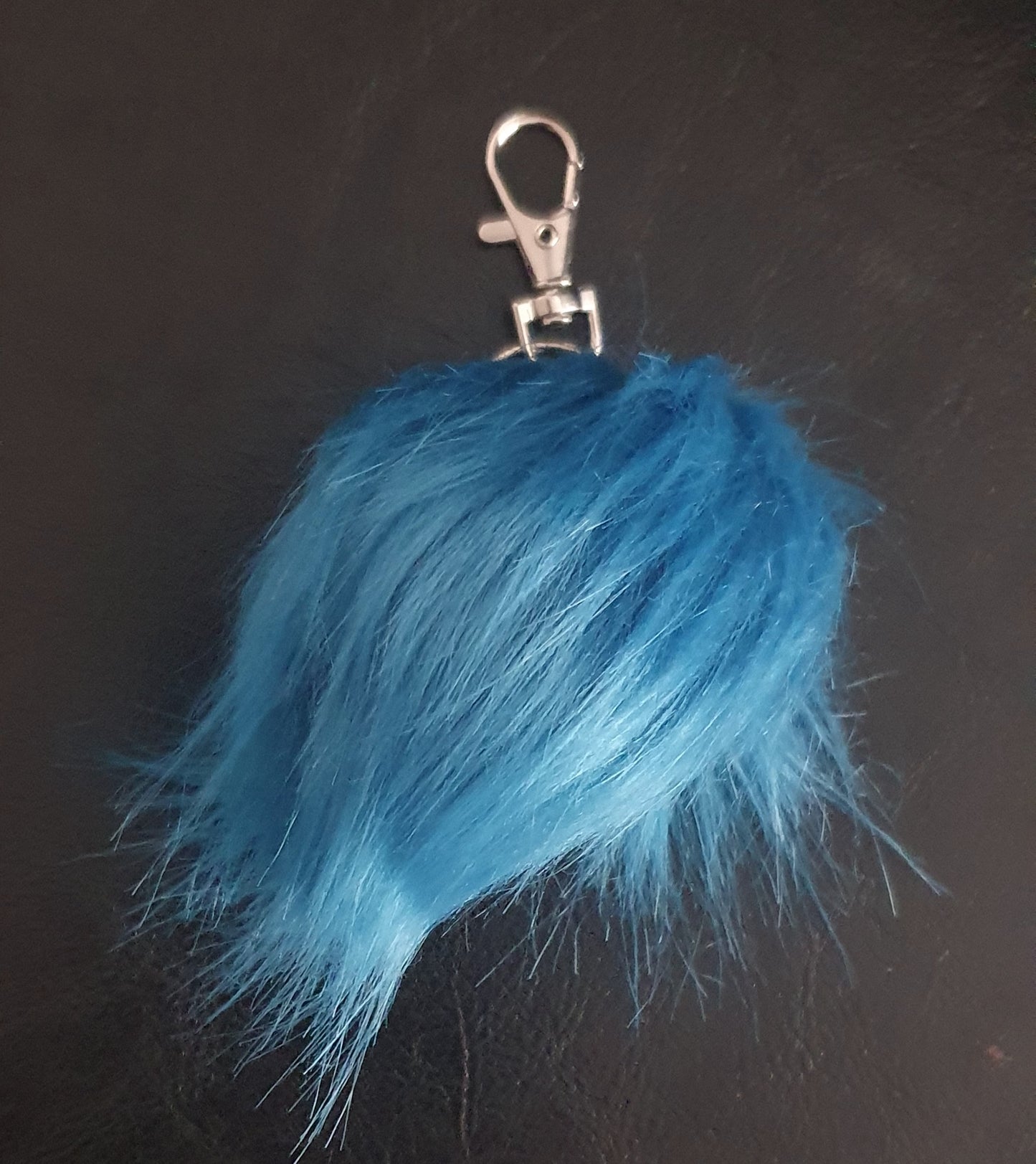 Fluffy faux fur pom pom bag charm keyrings