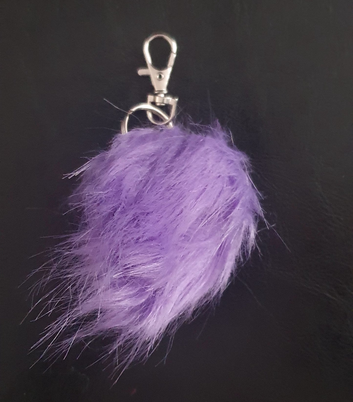 Fluffy faux fur pom pom bag charm keyrings