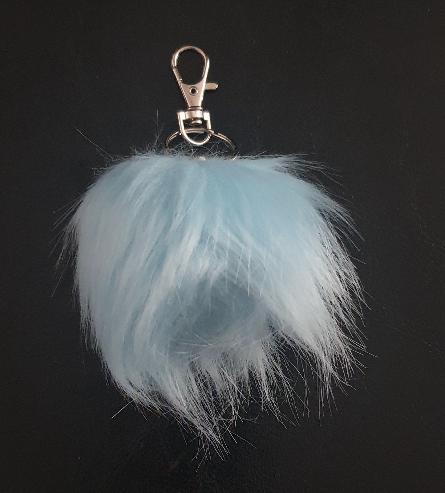 Fluffy faux fur pom pom bag charm keyrings