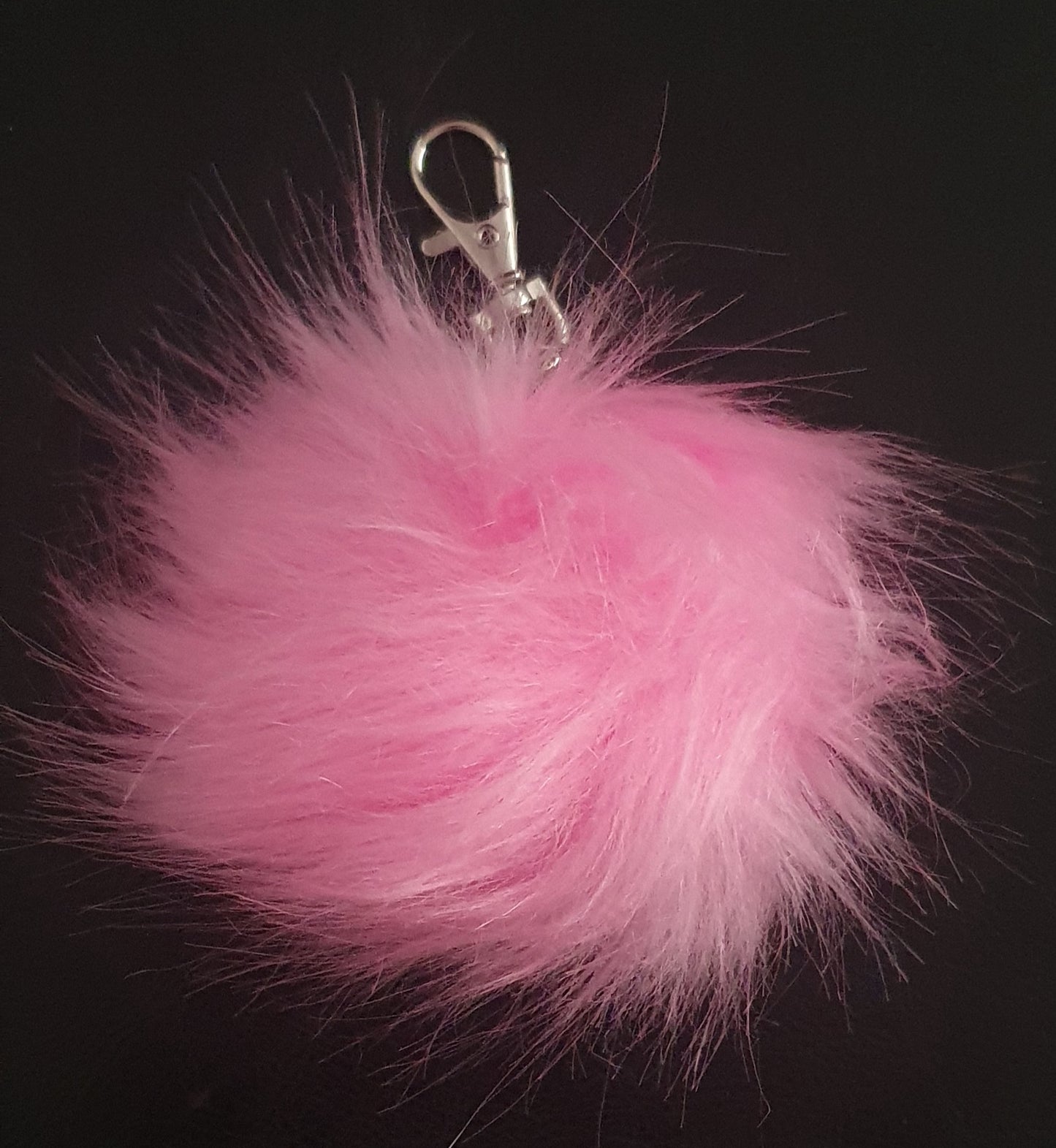 Fluffy faux fur pom pom bag charm keyrings