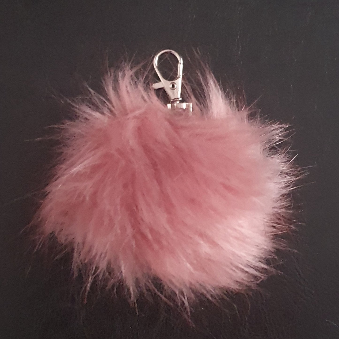 Fluffy faux fur pom pom bag charm keyrings