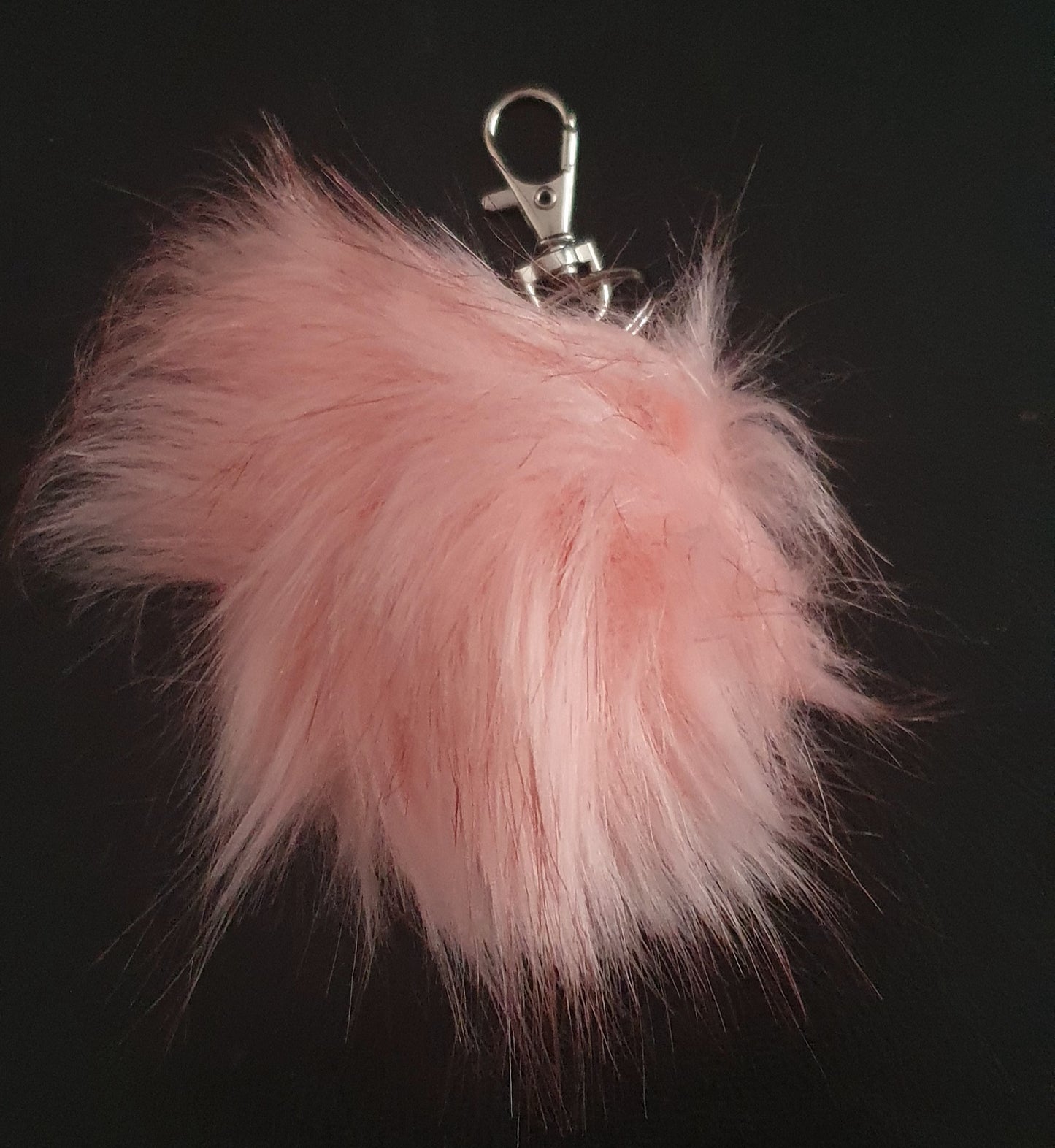 Fluffy faux fur pom pom bag charm keyrings