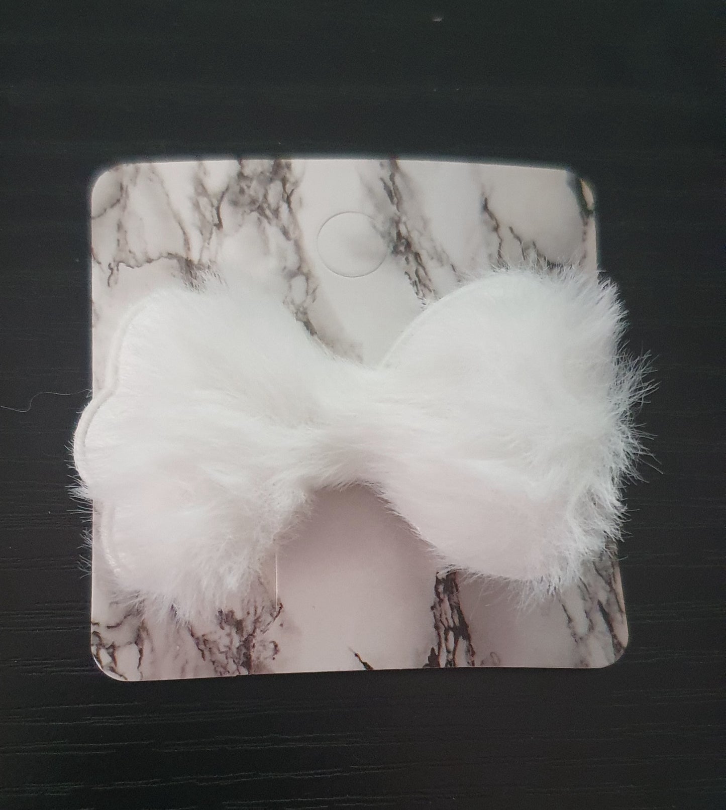 Fluffy cloud bow hair clips