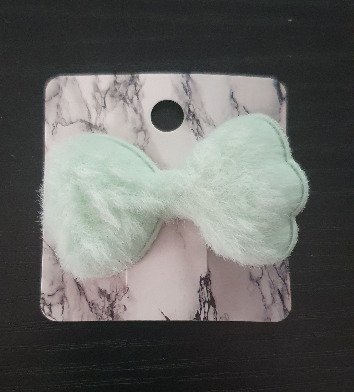 Fluffy cloud bow hair clips