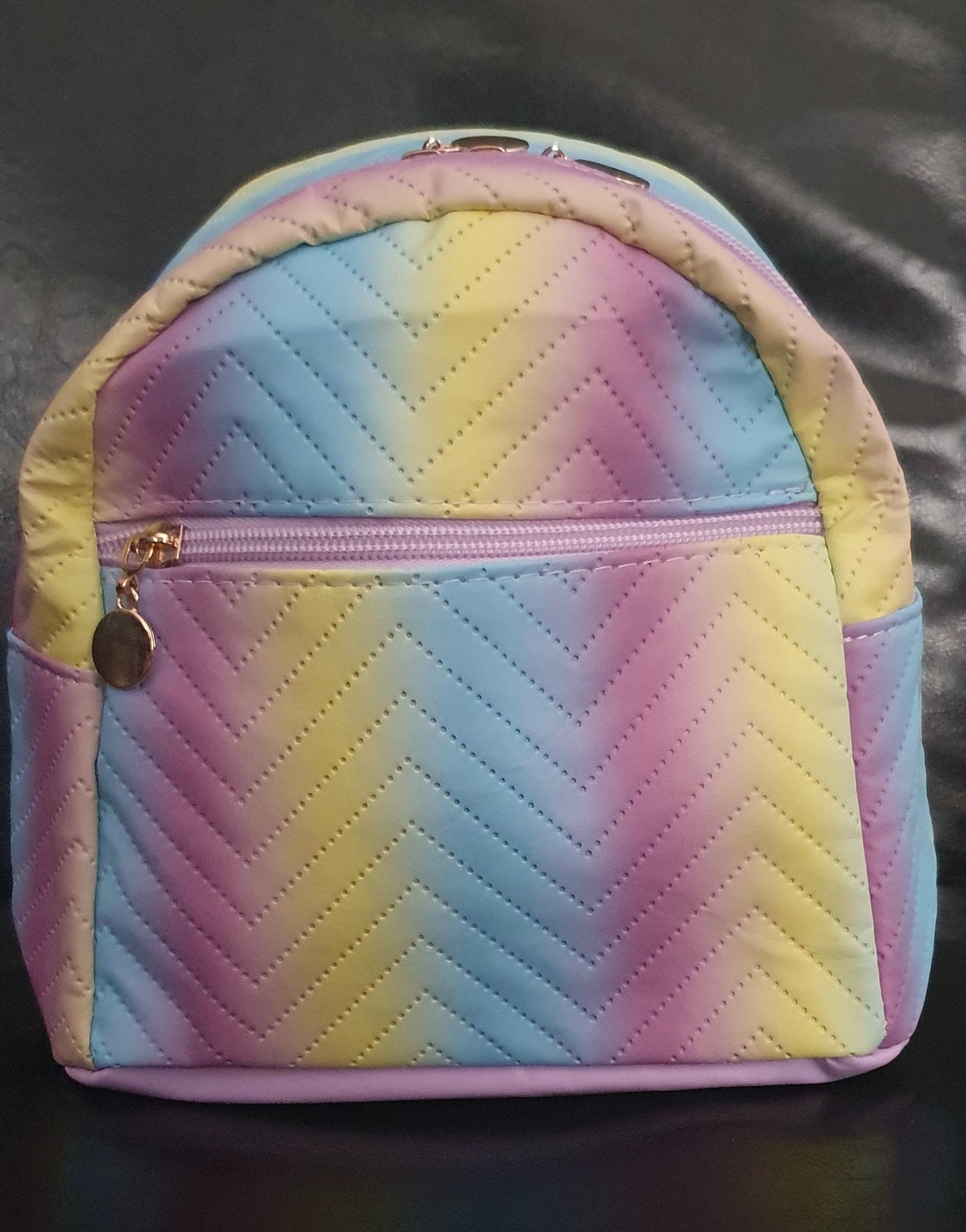 Ombre Chevron Quilted Mini Backpack